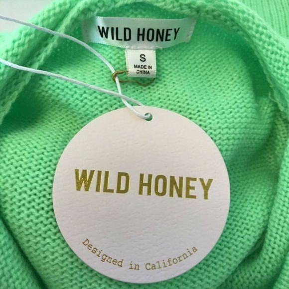 Wild Honey Neon Green Distressed Sweater Hoodie - Picture 10 of 11